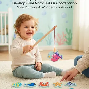 Baby Magnetic Fishing Toy, Letter and Number Learning, Learning Tool, Recognize Various Ocean Creatures, Ideal Christmas and Birthday Gift