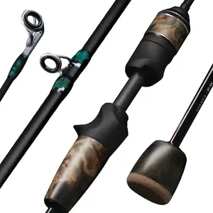 Stream Fishing Rod, Ultralight Spinning Rod Travel  Casting Rod, 2 count, Fuji A O Ring Guide, Solid  Handle, 40T Carbon Fiber, Compact Fishing Pole for Saltwater Freshwater Trout Bass