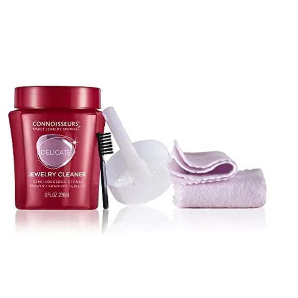 CONNOISSEURS - All-Purpose Jewelry Cleaning Kit | Includes Delicate Jewelry Cleaner Solution and 2 Polishing Cloths