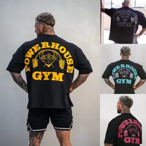 PowerHouse Gym Oversized Washed T-shirt, Fitness Short Sleeves ,Gym Shirt, Workout Tee, Training Men's Top Tee, Aesthetic T-shirt, For Him, For Her