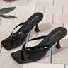 Women's Fashion High Heel, Casual Faux Leather Outdoor Shoes, Essential Beach Slippers, All Season Comfortable Footwear, Free Slip Sandal