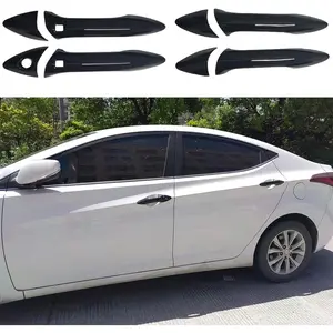 Compatible with 2012 2013 2014 2015 2016 Hyundai Elantra Accessories Door Handle Cover Trim (Glossy Black with Smart Keyhole)