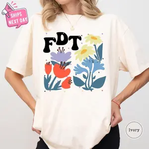 Comfort Colors Floral Anti Trump FDT Shirt, Subtle Anti Trump Shirt, Political Tshirt, Anti Trump Gift, Protest Shirt, Feminist Shirts