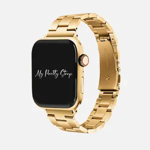 My Pretty Strap – Compatible Apple Watch Band – Stainless Steel iWatch Strap for Women – Series 1–10, SE & Ultra (38MM / 40MM / 41MM / 42MM / 44MM / 45MM / 49MM) – Gold, Silver, Rose Gold, Black – Classic Vogue