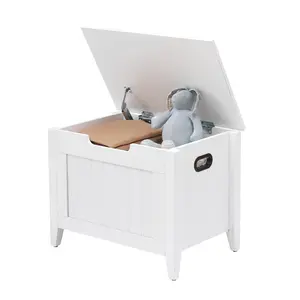 GARVEE Upholstered Storage Trunk with Safety Hinges, Flip-Top Toy Chest, Wooden Construction, Anti-Slip Pads, 15.7 x 39.4 x 18.1 Inches, Entryway, Bedroom, Living Room