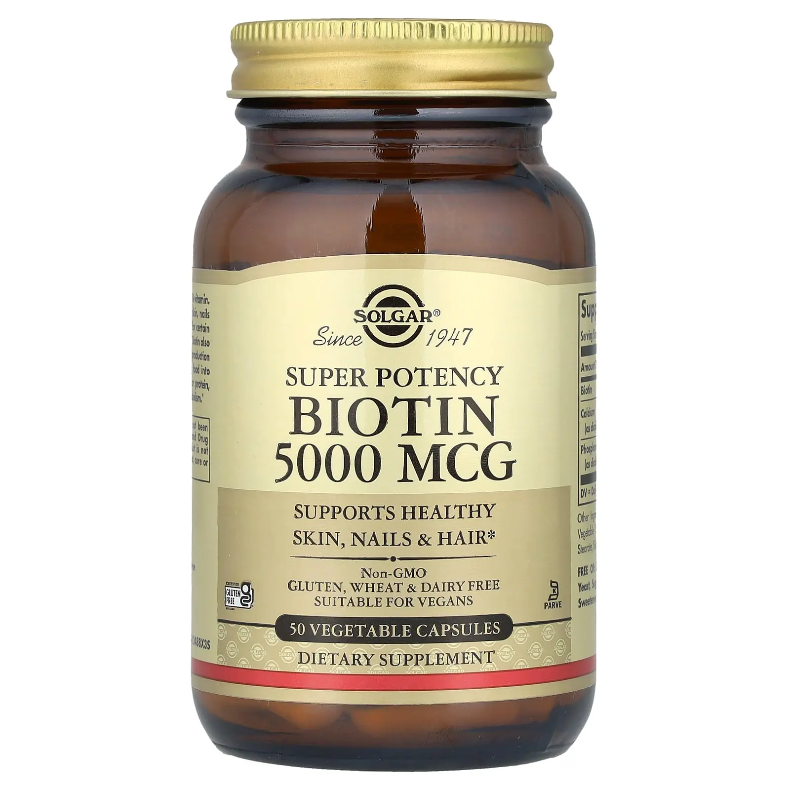 Solgar Biotin, 50 Vegetable Capsules