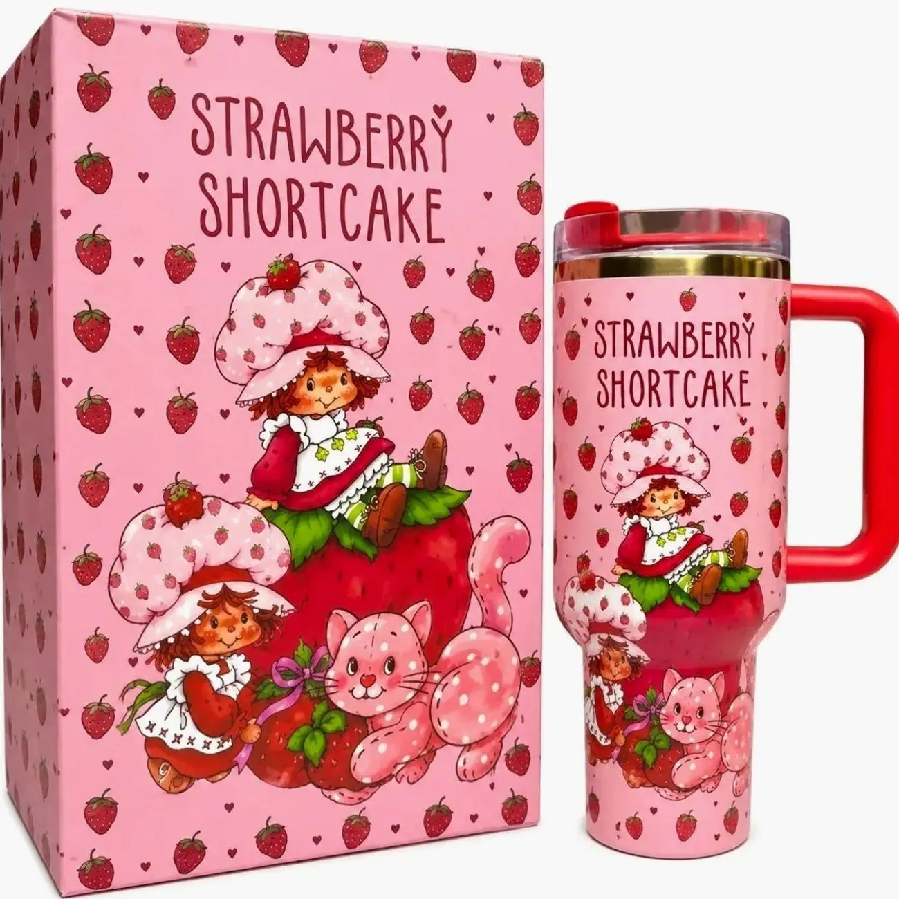 Strawberry Shortcake Quencher 40 Oz, Limited Edition Drinkware, Tumbler Gift for her