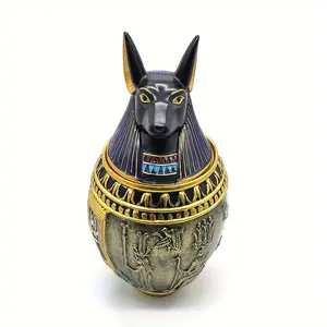 Anubis Resin Craft Srage Jar, Ancient Egyptian Pharaoh Deities Guardian, Cat and Dog Memorial Urn, Cat God Statue Craft, Home Decoration Ornament, Funeral Supplies