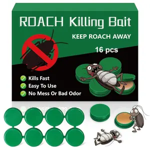 16 PCS Roach Killer & Bait Gel Traps for Indoor/Outdoor Infestation, Effective Control for Small & Large Roaches Repellent