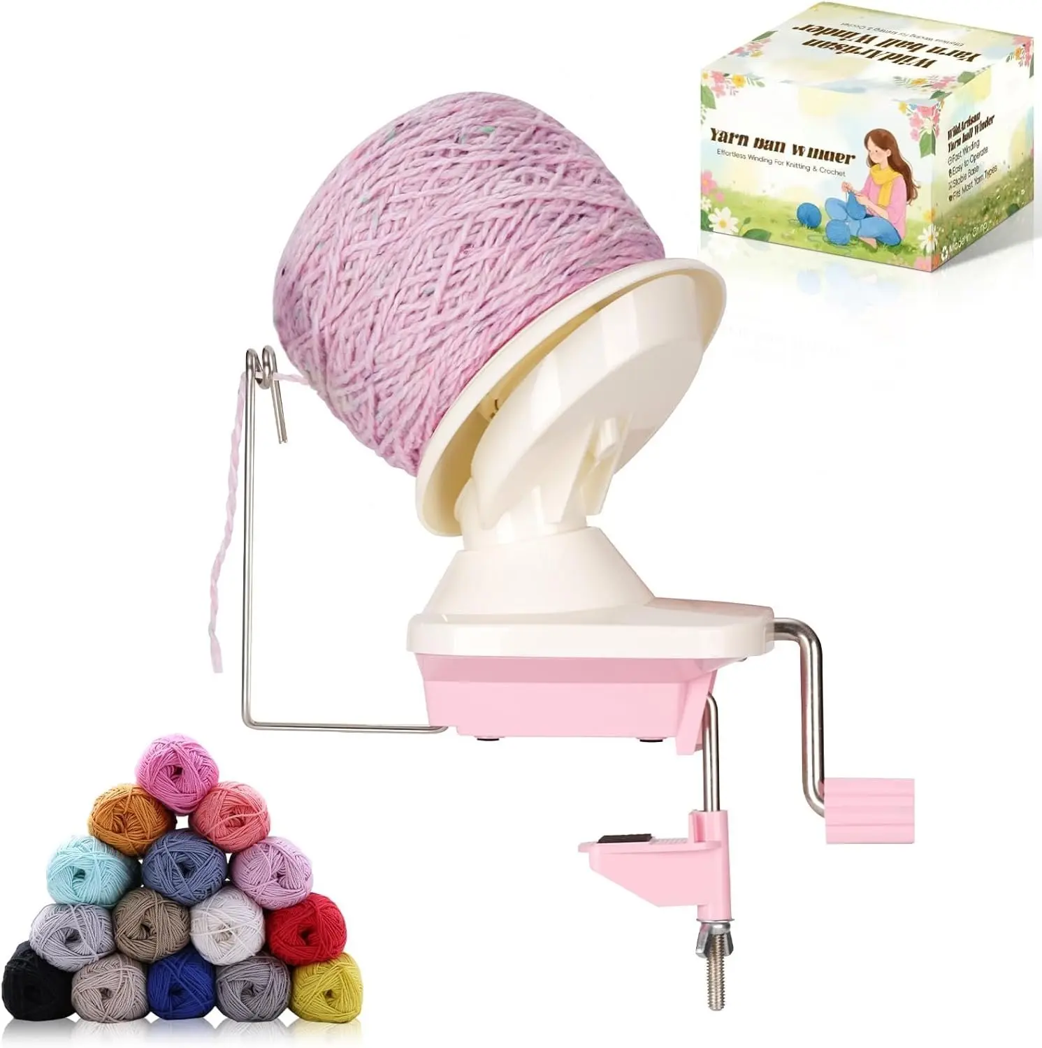 Yarn Winder,Yarn Ball Winder,Easy to Set Up & Effortless to Use Yarn Cake Winder Makes Neat 3.5oz with Quiet Operation,Yarn Winder for Crocheting and Knitting Enthusiasts