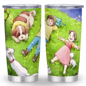 1pc 20oz Heidi Girl of the Alps Stainless Steel Tumbler - Double-Wall Insulated, Leak-Proof Travel Mug with Vibrant Alpine Art,  Perfect for Camping, Beach, Car