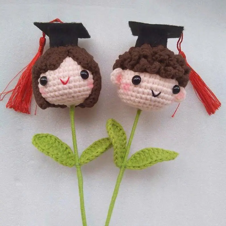 Crochet Graduation Flower, Graduation Gift for Student, Amigurumi Graduate Doll, Graduation Bouquet Gift, Teacher Gift, College Keepsake Decor