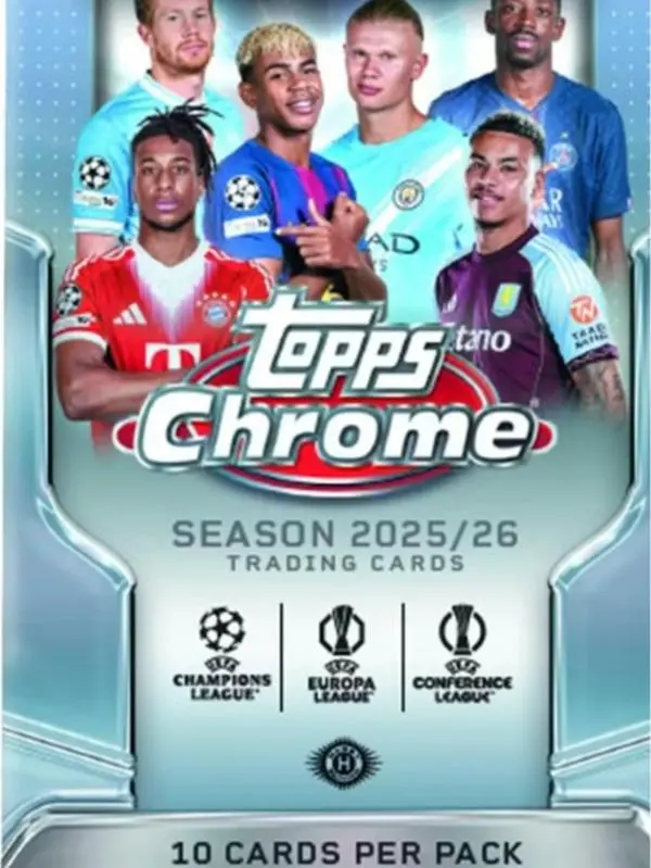 1 (ONE) Single Pack 2025/26 Topps Chrome UEFA Club Competitions Soccer Hobby Jumbo Pack