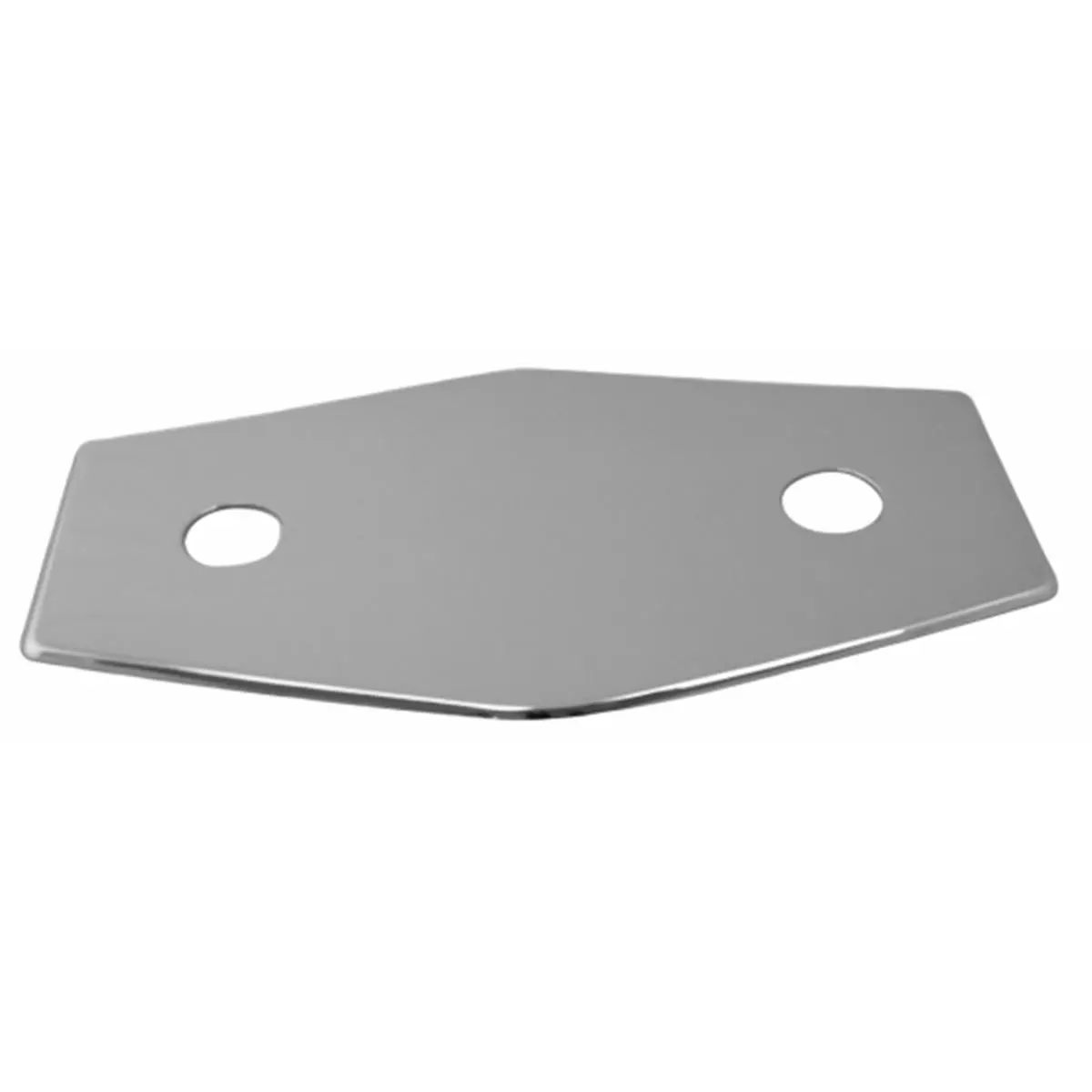 Polished Chrome 2-Hole Remodel Plate for 2-Valve Unit, 1-1/2" Diameter Openings, 8" Center-to-Center of Holes Spacing, 13" Overall Width Valve Unit Plate