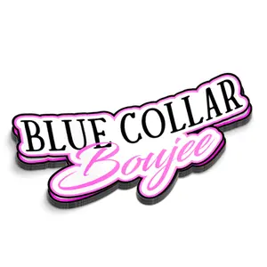 Blue Collar Boujee Sticker for Women - Hard Hat Stickers, Funny Sarcastic Stickers, Cooler, Toolbox, Meme, Laptop, Decal Decorative Vinyl Sticker