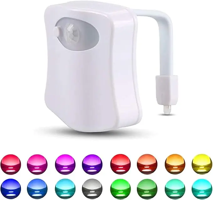 Color Changing Toliet Night Light Motion Sensor Led Motion Activated Washroom UV Slap Activated Butt Smart Light Commode Night Lamp(16 color)