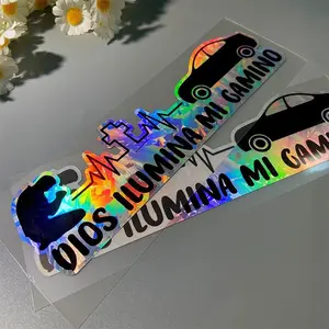 Car Sticker, Car Decals, Waterproof Holographic Carbon Effect Car Sticker, Car Exterior Decoration Accessories for Auto Window Bumper Motorcycle Fuel Tank, Universal Car Sticker