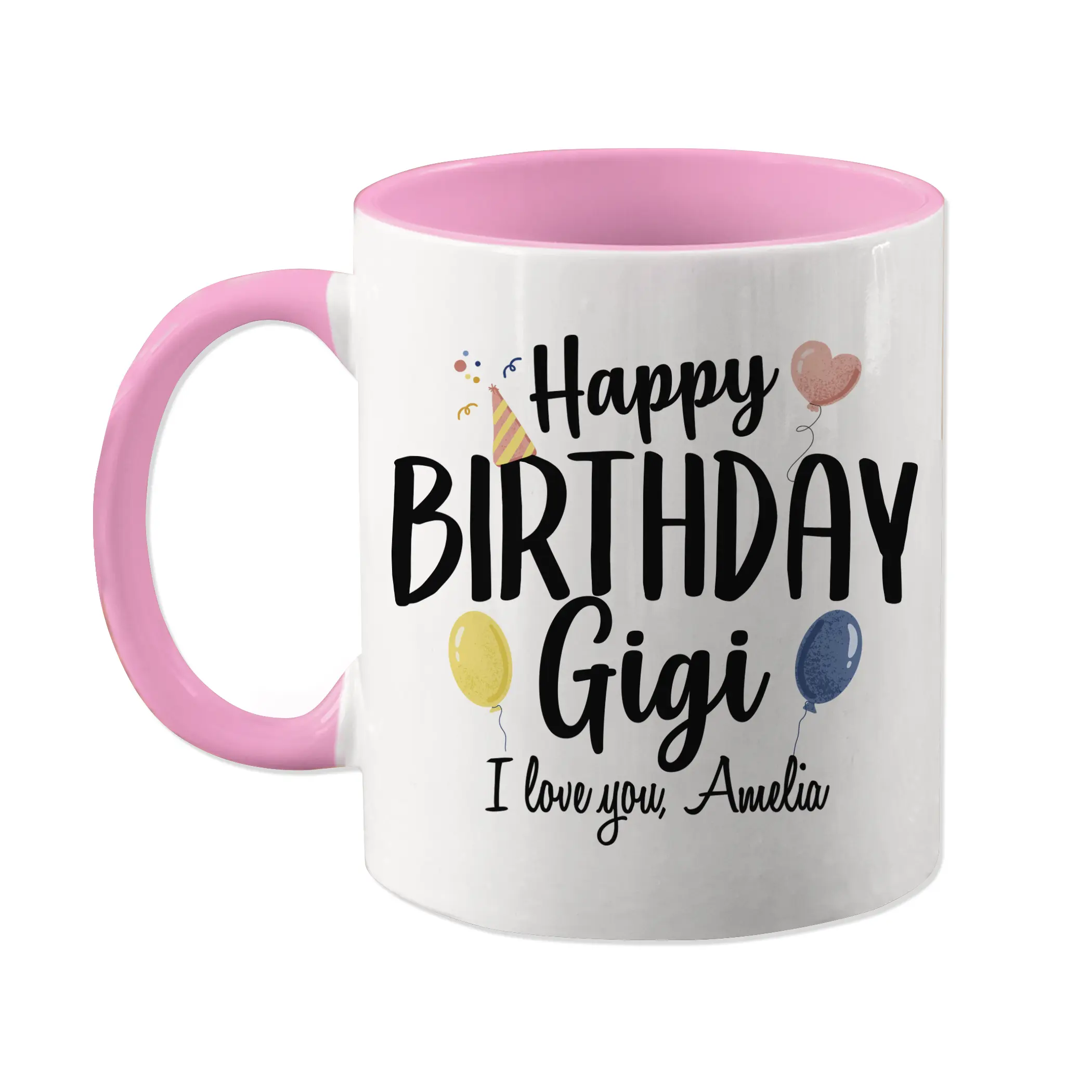 Happy Birthday Gigi Mug From Baby, Custom Gigi B-Day Cup from Grandbaby, Personalized Gigi Birthday Coffee Cup from Grandchild for Grandma, 11oz cup