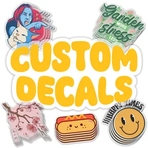 VulgrCo Custom Clear Stickers - Personalized Die Cut Decals for Fun Business Weddings Birthdays Gifts Waterproof Dishwasher Safe Made in USA