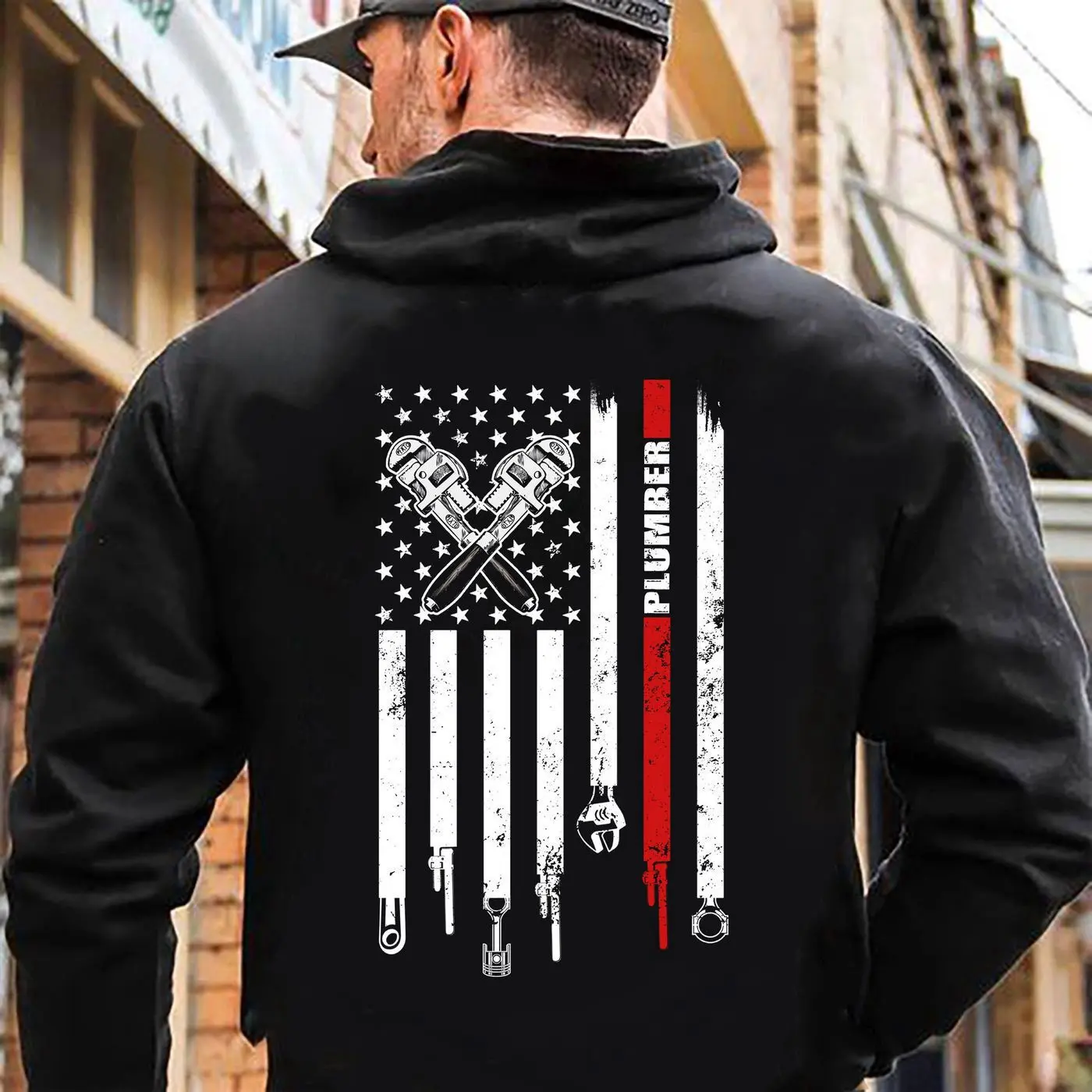 Plumber Hoodie / Plumber Shirt / Plumber T-shirt / Gift for Him / USA Flag Shirt