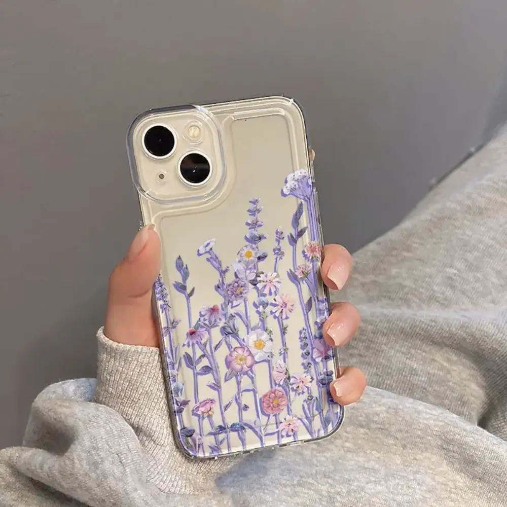 Vertical Striped Purple Flower Mobile Phone Case, Purple Wildflower iPhone Case, Floral Phone Case, Lavender Wildflower iPhone Case, Cute Floral Phone Case, Phone Case for iPhone X 11 12 13 14 15 16 & Samsung S21 S22 S23 S24