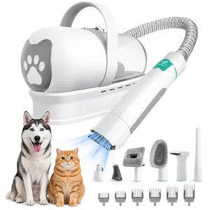 Pet Grooming Vacuum Kit Heavy-Duty, Multi-piece Hair Clipper and Nail Care Collection for Domestic Dogs & Cats, Anti-Shedding Set