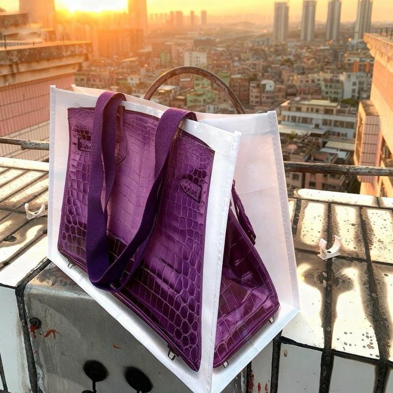 INS blogger's parody creative grocerybags platinum bag remake fashion blogger's same fitness and leisure bag Beach Bag Colorful tote bags