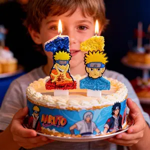 Naruto Candle Number 0-9 Baby Birthday Cake Candle Decoration Naruto Birthday Party Cake Topper Baby Shower Decor Gift