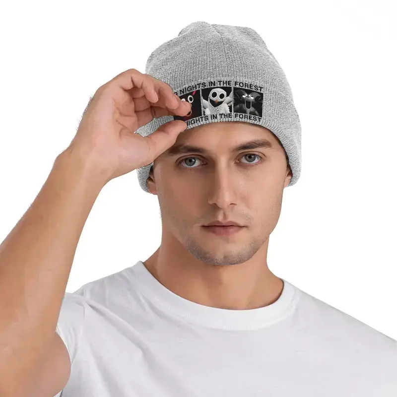 Unisex Winter Knitted Beanie - Warm Acrylic Cuffed Hat with Fox & Owl Game Logo, Stretch Breathable Casual Kpop Style Fan Collection Everyday Accessory (Dry in Shade), Fitted, Heat Insulating, Skin-Friendly, One Size