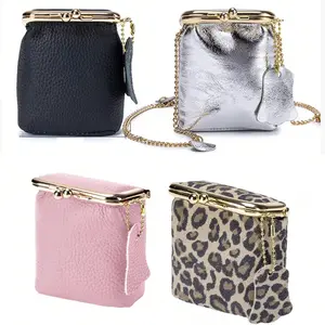 Mini Handbag Storage Bag, Vintage Safety Kiss Lock, Multi-Layer Coin Purse, Keychain, Earphone Lipstick Box, Travel Makeup Bag