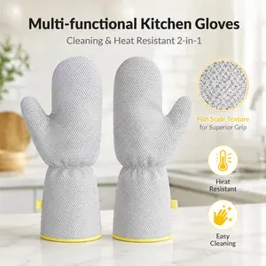Silver Wire Cleaning Dishcloth & Multi-Purpose Pot-Scrubbing Gloves