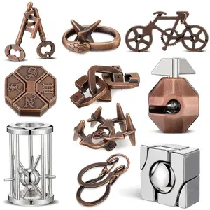 Magic Baffling Metal Brain Teaser Puzzle Set 3PCS Disentanglement Educational Toys Adults Kids Funny Gifts Juegos De Ingenio