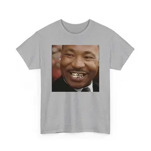 Martin Luthe King Gold Grillz Meme T-shirt, Funny MLK Meme Shirt, Black Pride Tee, Cotton Unisex Casual Top