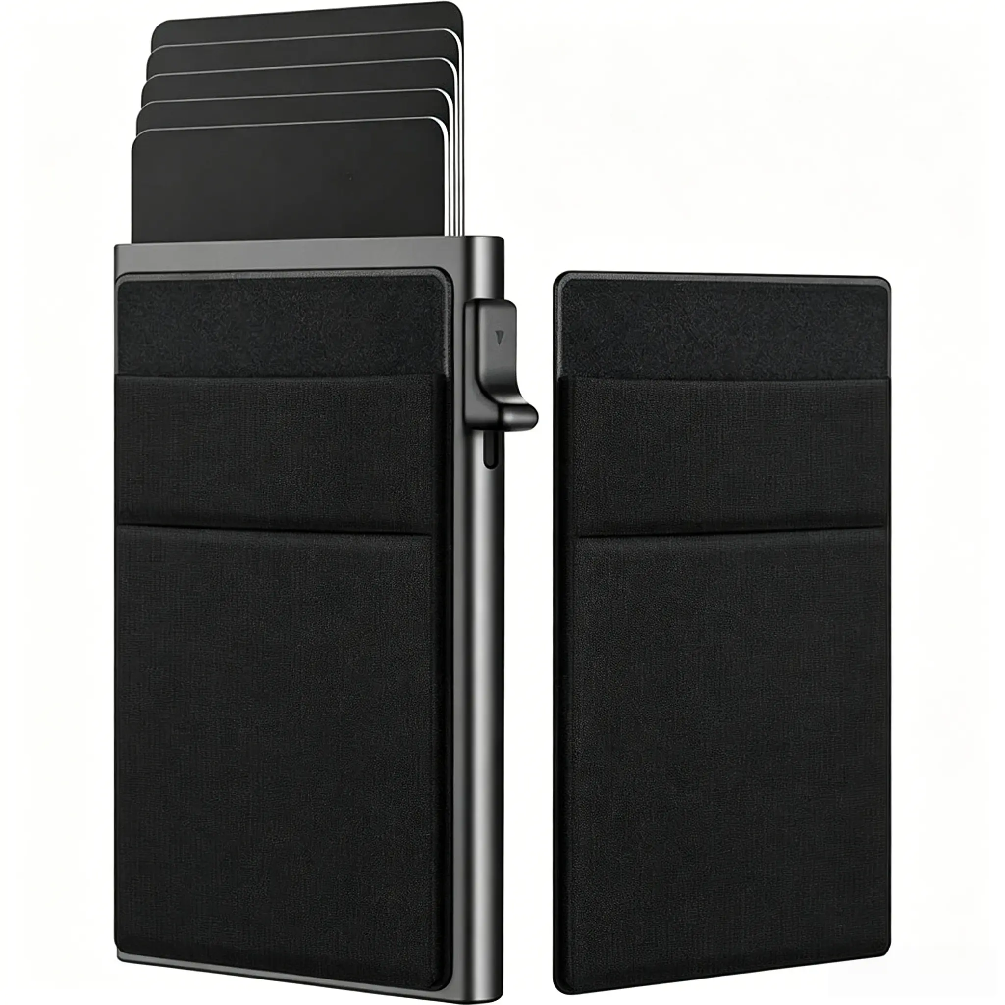 Men's RFID-Blocking Pop-Up Metal Money Clip Wallet - Business Minimalist, Durable Fashion, Slim Card Storage, Sustainable Bifold Zipper Pouch with Elastic Pocket for Cash & Coins, Portable Home Organizer, Business Minimalist Wallet, Durable Fashion Wallet