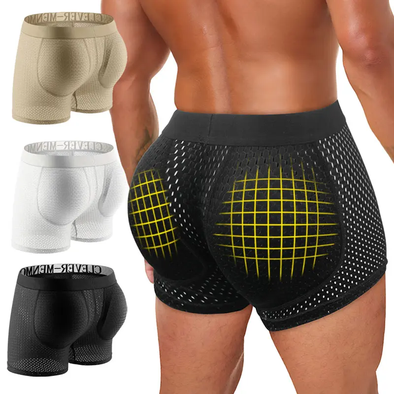 CATTIBOR Men's Letter tape Boxer Brief,Men Padded Underwear Comfortable Underwear Mesh Knicker for Daily Wear,Men's Athletic Trunks for All Seasons,Men Boxer Brief,Underwear for Men