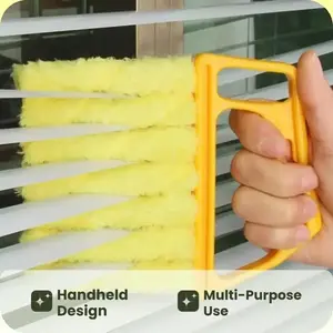 Window Blind Cleaning Brush (1-Pack) — Handheld Household Blind Duster, Car A/C Vent Cleaning Brush, Handled Home Cleaning Tool, Hardware Accessory
