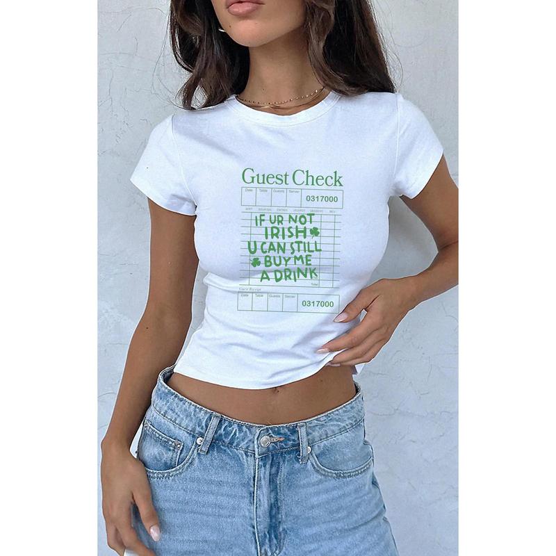 Irish Guest Check Crop Tank, Funny St Patricks Day Party Top, St Paddys Day Party Wear, funny drinking crop top, Style Party Top