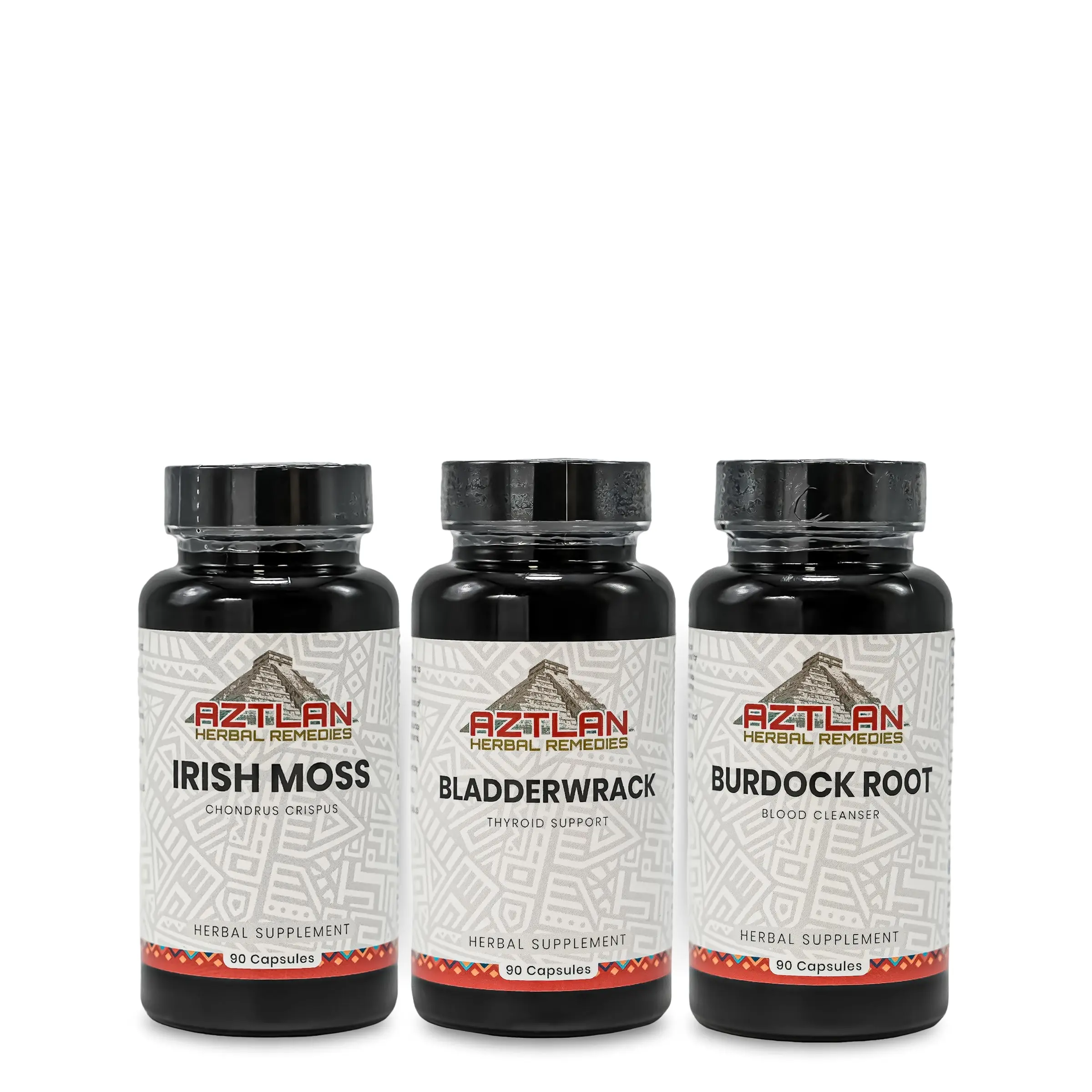 Irish Moss, Bladderwrack, Burdock Root Bundle (3 Bottles)