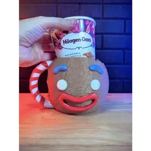 Gingerbread Ice Cream Pint Holder Mug
