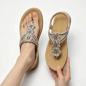 Women's Handmade Orthopedic Sandals - Footwear with Arch Support, Bohemian Style, Comfortable for Summer Walking Flip Flops