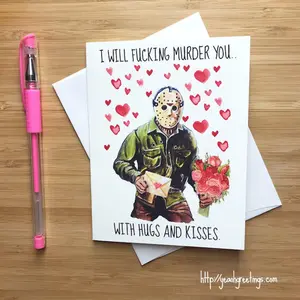 Funny Jason Valentines Day Card, Scary Funny Love Card, Funny Love Card, Horror Film Gift, I Love You Card, Happy Anniversary Card