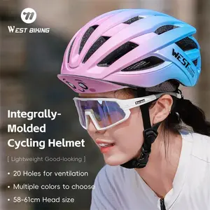 WEST BIKING Integrally-Molded Road MTB Bicycle Helmet Mountain Cycling Helmet Breathable Helmet Liner Protective Bike Helmet Accessories