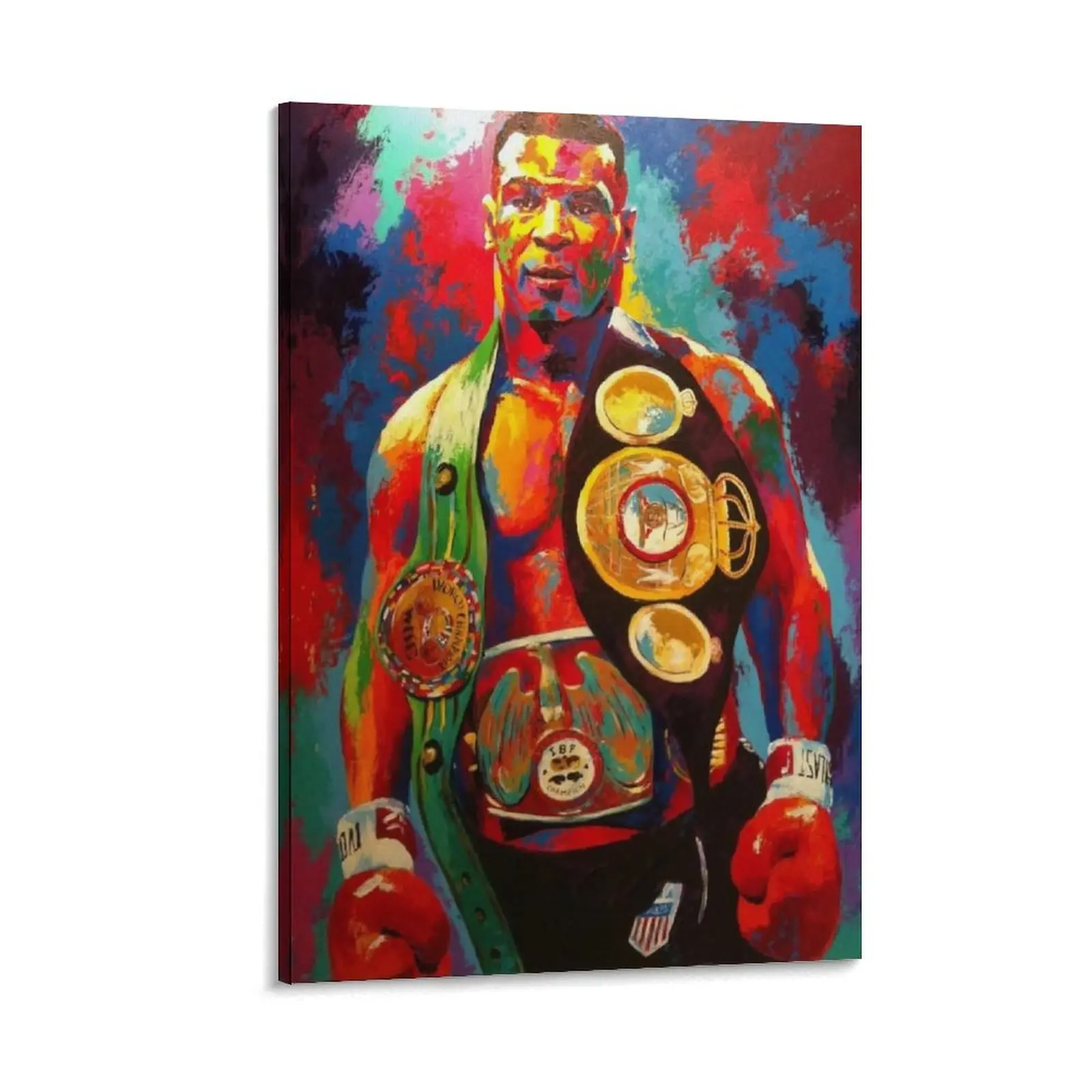 Boxing Champion Mike Tyson Graffiti Canvas Poster Print, 3-Piece Home Decor Painting for Bedroom, Bar Wall Art Gift
