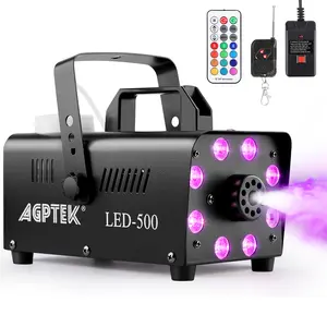 AGPTEK Smoke Machine, 13 Colorful LED Lights, 500W, 2000CFM, Remote Controls - Perfect for Weddings, Halloween, Parties and Stages