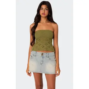 Edikted Women's Niki Crochet Tube Top