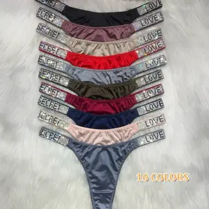 4~6 pack Women's shining & sparkling A+rhinestone thongs / briefs (2 style to choose 6~10 colours), high quality, comfortable and fresh underwear，panties, suitable for daily life, sports, and four-season multi-pack fashion women's underwear size for S-XL