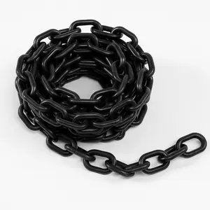 Plastic Barrier Chain, 2" Diameter, 100' Length, Black