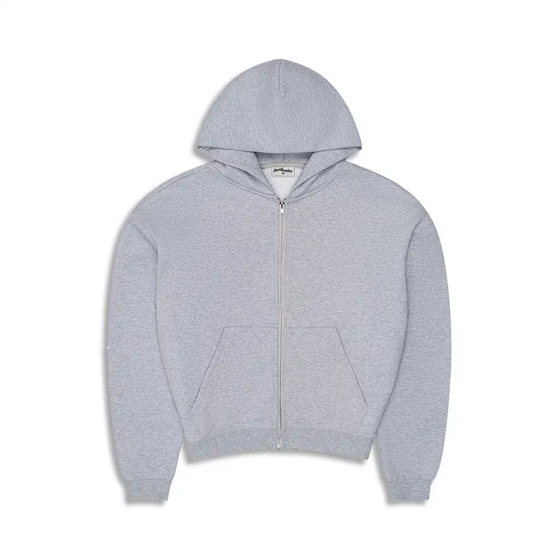 600 GSM 'Heather Grey' Zip-Up Hoodie - TikTok Shop