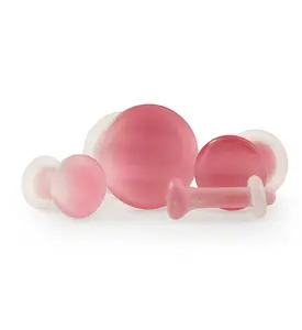 Pink Cat's Eye Glass Single Flare Plugs