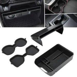 Center Console Organizer Set for Toyota RAV4 2019–2025 | Car Armrest Storage Box, Cup Holder Inserts & Interior Organizer Accessories, Anti-Slip Custom Fit Console Storage Tray Set for RAV4